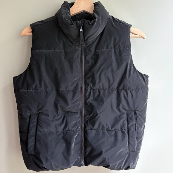 OLD NAVY Youth L 10/12 Black Puffer Vest Zip Front Quilted Water Resistant - Picture 1 of 10